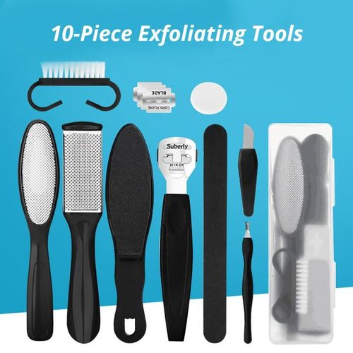 Kit De Pdicure Pour L'limination Des Peaux Mortes, 10 Pices, Brosse De Gommage Des Pieds, Outil De Nettoyage Des Orteils, Meulage Des Talons, Ensemble D'outils De Soins Des Pieds