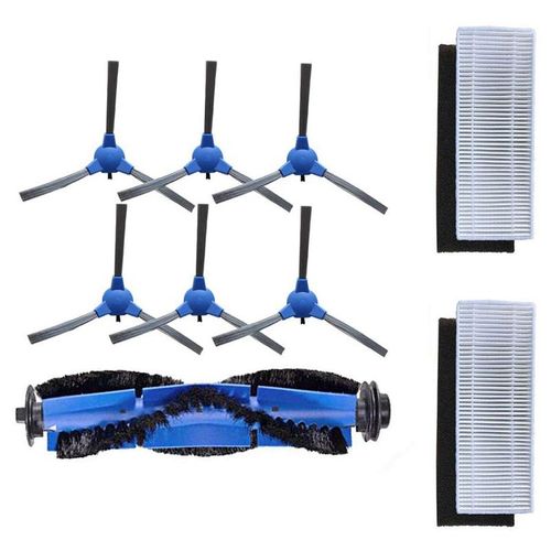 Kit de remplacement Compatible pour Eufy Robovac 11S Robovac 30 Robovac 30C Robovac 15C 6x brosses laterales + 2x filtres + 1x roulement B