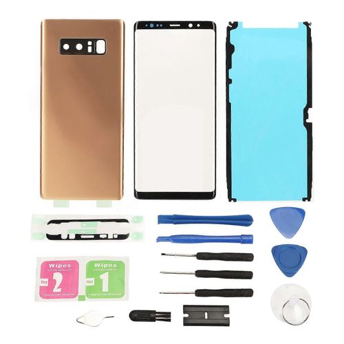 Kit De Remplacement De Couvercle En Verre Arrire Pour Samsung Galaxy Note 8 Kit De Rparation De Couvercle En Verre De Lcran Extrieur Avant Or