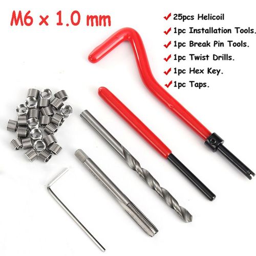 Kit De Rparation De Filetage M6, 30 Pices, Cl De Rparation, Inserts De Cl, Outil  Main, Ensemble D'Accessoires, Foret 6.2Mm 9109-May14A29062