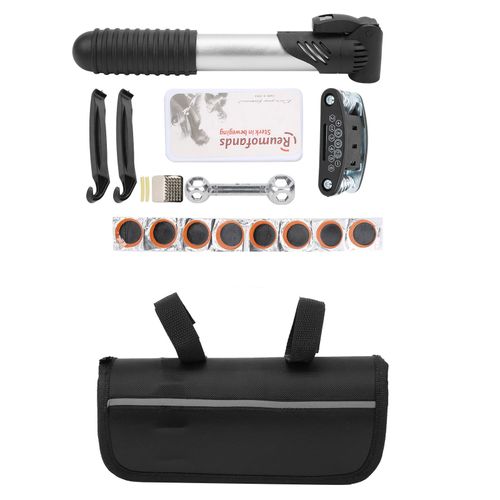 Kit De Reparation De Velo, Sac De Rangement, Outil De Reparation De Pneus Avec Rustines, Cle, Kit De Rangement, Outil De Reparation