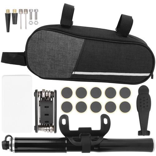Kit De Reparation Portable Pour Vtt, Gonfleur De Pneus, Cle Combinee