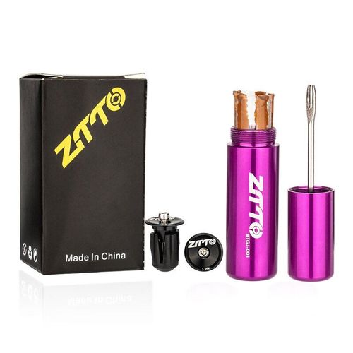 Kit De Rparation Rapide Sans Chambre  Air Pour Vlo, 1 Ensemble De Pneus De Bicyclette De Route, Vtt, Crevaison, Bande De Caoutchouc, Outil De Forage, Extrmit De La Barre De Poigne Cache