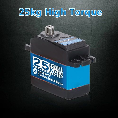 kit de Servo de direction, tanche IP66, engrenage numrique en acier inoxydable de 25kg pour voiture RC bateau hlicoptre avion Robot