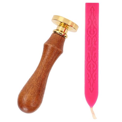 Kit De Tampon De Cire A Cacheter, Motif Transparent, Kit De Scellage Classique A Faire Soi-Meme Pour Enveloppes, Invitations, Decorations De Mariage, Rose Rouge