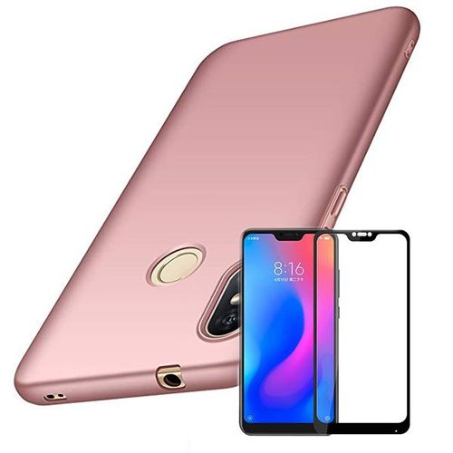 Kit De Verre Tremp 5d Full Cover + Coque Mince Et Rigide Pour Xiaomi Mi A2 Lite Rose