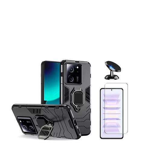 Kit De Verre Tremp De Clearglass + 3x1 Dfenseur Militaire + Support De Voiture Magntique Phonecare Pour Xiaomi 13t Pro - Noir