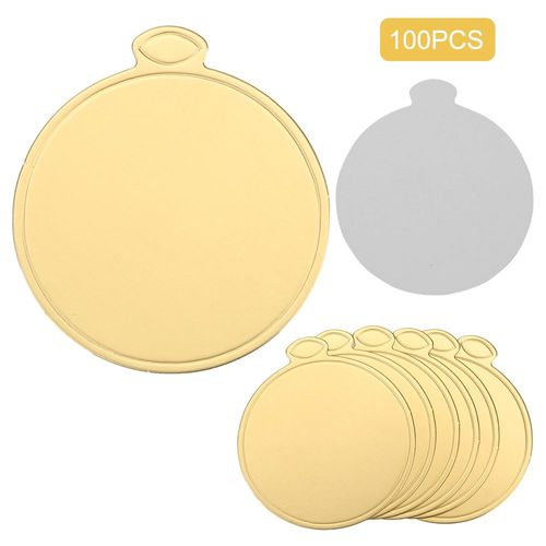 Kit Dcoratif De Ptisserie, Sous-Verres En Papier, Plateau  Dessert Rond, Planches  Gteaux, Prsentoirs  Desserts Dors, Plateau En Carton, 100 Pices/Paquet