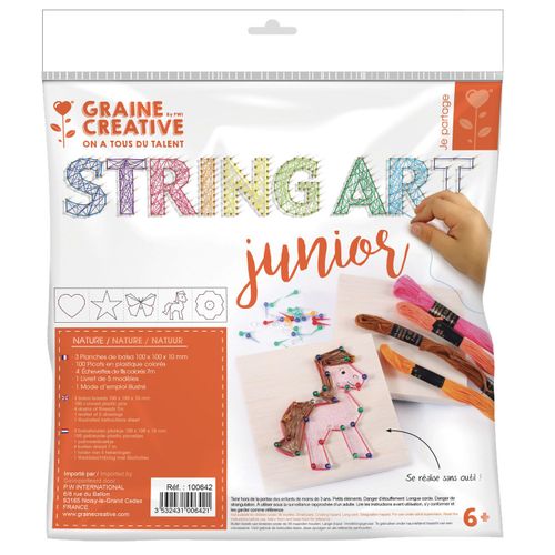 Kit Initiation Enfant String Art Tableau De Fil Tendu Nature - Graine Crative
