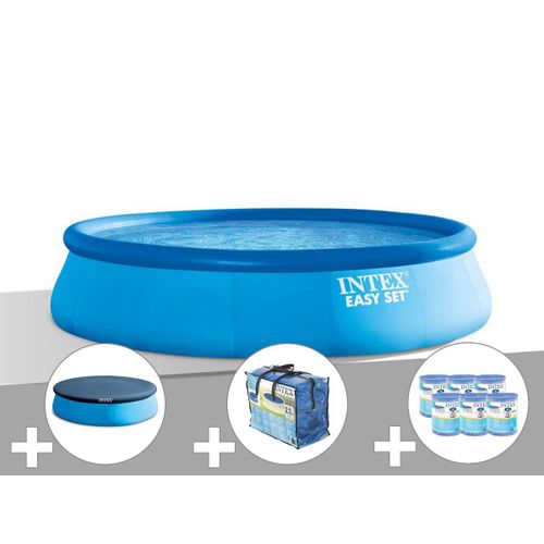 Kit Piscine Autoporte Intex Easy Set 4,57 X 1,07 M + Bche De Protection + Bche  Bulles + 6 Cartouches De Filtration