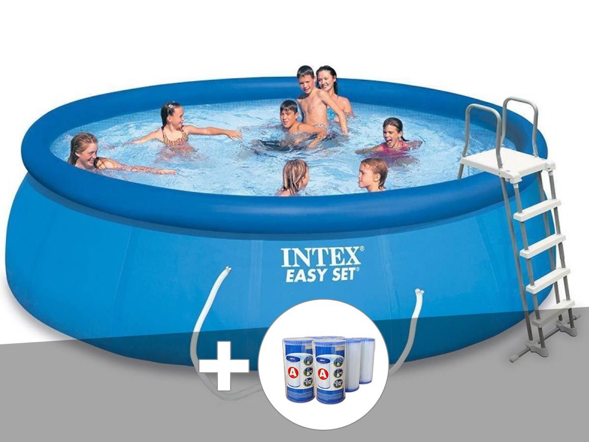 Kit Piscine Autoporte Intex Easy Set 4,57 X 1,22 M + 6 Cartouches