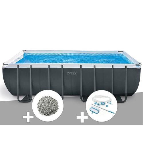 Kit Piscine Tubulaire Intex Ultra Xtr Frame Rectangulaire 5,49 X 2,74 X 1,32 M + 10 Kg De Zolite + Kit D'entretien