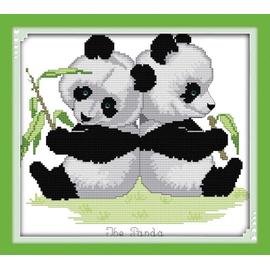 Kit Point De Croix Point Compte Facile Et Complet Bebes Panda 39x35cm Rakuten