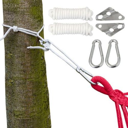 Kit Pour Accrocher Votre Hamac Xxl | Corde 6 Mm | Poids Max. Support 190 Kg | Kit Complete Incl Mousquetons Et De Rgulateur De Longueur