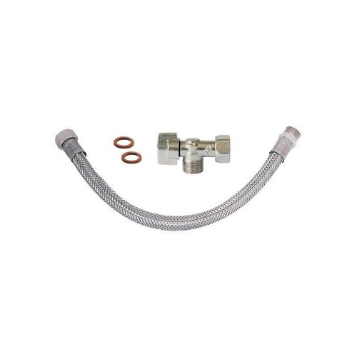 Kit Robinet D'arrt Wc + Flexible + Joint Laiton Nickel