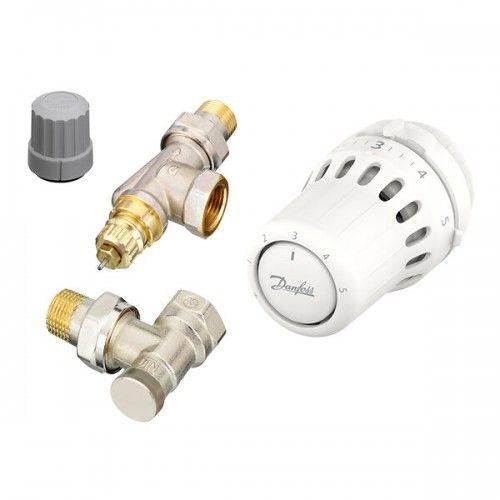 Kit thermostatique complet tte + corps RA-FN 15 querre inverse + coude de rglage - React DANFOSS