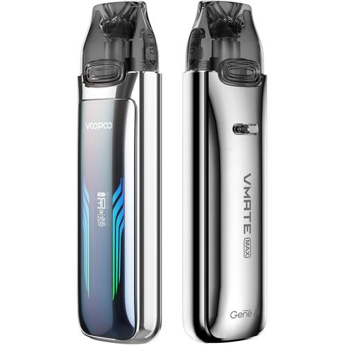 Marque Gnrale : Kit Vape 30w Batterie 1200mah Intgre Avec 3ml Vmate Top Fill Cartouche 0,4/0,7 Ohm Mtl/Rdl Vaporisateur  Extraction Automatique Sans Nicotine Sans Liquide (Argent Glacier)