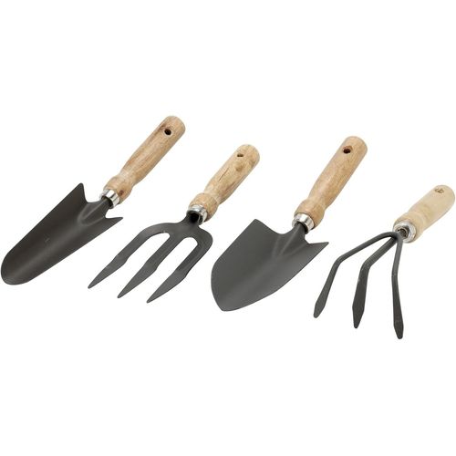 Kits D'outils De Jardinage,Ensemble De 4 Outils De Jardinage Pour Balcon,Lot De 4 Outils De Jardinage-Compos De:1 Pelle  Terreau,1 Transplantoir,1 Rteau  Fleurs,1 Fourche