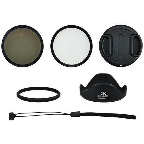 Kiwifotos Kit d'accessoires pour Canon PowerShot SX60 HS - Adaptateur d'objectif comprend, Pare-soleil d'objectif, Filtres UV & CPL, Bouchon d'objectif et Bouchon d'Objectif gardien