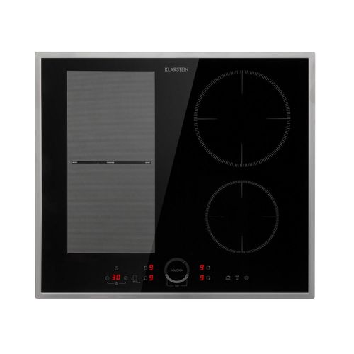 Klarstein Delicatessa 60 Hybrid Prime Table De Cuisson  Indcution Encastrable 4 Zones , 7000w (2x 1500w + 2x 2000w) , Panneau De Commande Tactile - Noir