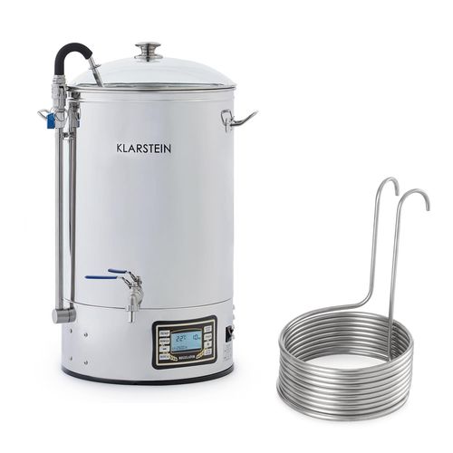 Klarstein Kit Brassage De BiRe Maison : Mundschenk Cuve De 30l Avec Robinet & Commande Tactile + Refroidisseur  Immersion Spirales - Puissance 2500 W