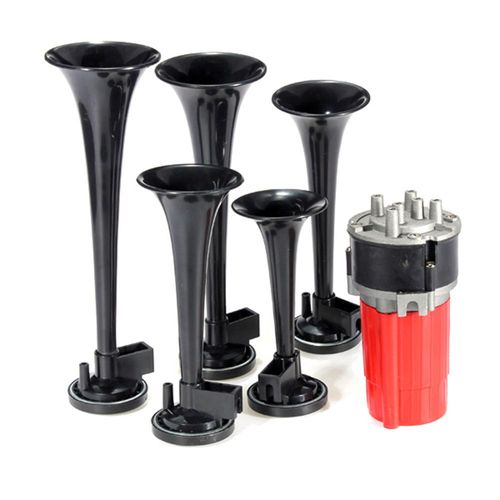 Klaxon  Air Super Fort Pour Voiture,Systme D'invitation Complet Avec Compresseur,5 Trompettes Rouges,Haut-Parleurs Pour Camion Et Bateaux,125db,178db,12v - Type D-12v