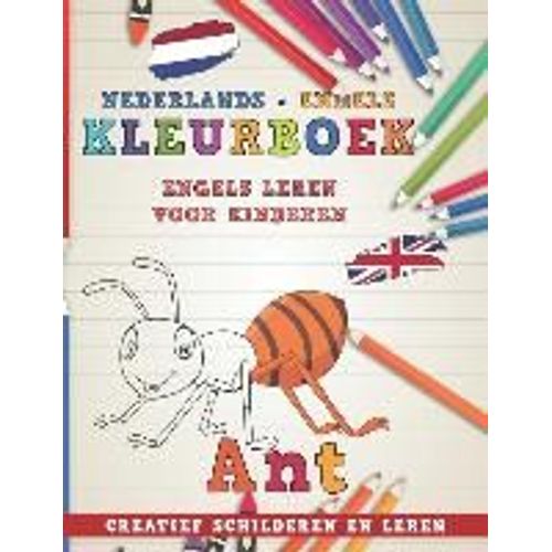 Kleurboek Nederlands - Engels I Engels Leren Voor Kinderen I Creatief Schilderen En Leren   de Nerdmedianl  Format Broch 