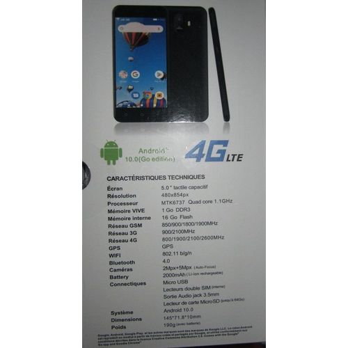 Klipad KL503 4G 16 Go Noir Téléphones mobiles Rakuten