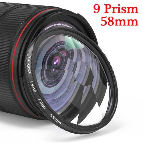 Knpackage-Filtre D'objectif De Camra  Prisme En Verre Kaleidoscope X,Accessoires De Photographie,Prisme Pound,Objectif Uv Cpl Pour Canon,Sony,52mm,67 Mm - Type 58mm 9 Prism-67mm Adapter