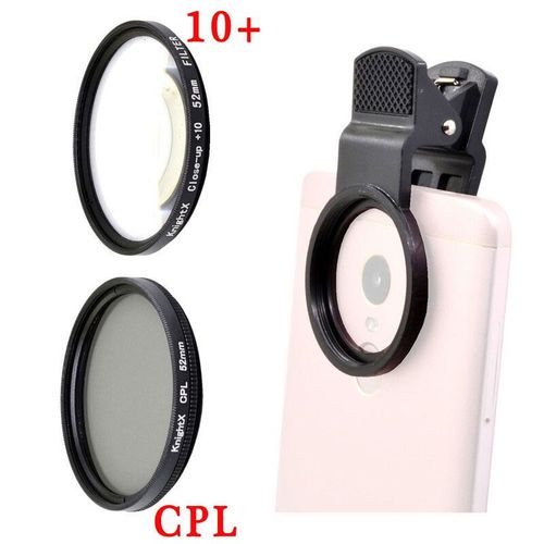 Knpackage X Phone Camera Macro Lens Cpl Star,Filtre Nd Variable Pour Tous Les Smartphones 37mm 52mm 55mm 58mm Ligne Polaire Polarisante Nd2-1000 - Type 10x Cpl Set-40.5mm Phone Holder