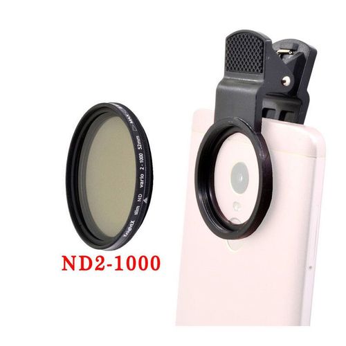 Knpackage X Phone Camera Macro Lens Cpl Star,Filtre Nd Variable Pour Tous Les Smartphones 37mm 52mm 55mm 58mm Ligne Polaire Polarisante Nd2-1000 - Type Nd2-1000 Set-40.5mm Phone Holder