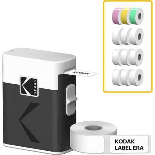 KODAK Memo Label ERA M50 - Imprimante d'tiquettes, Bluetooth, iOS/Android, 4 Couleurs de Papier Incluses, Design Compact