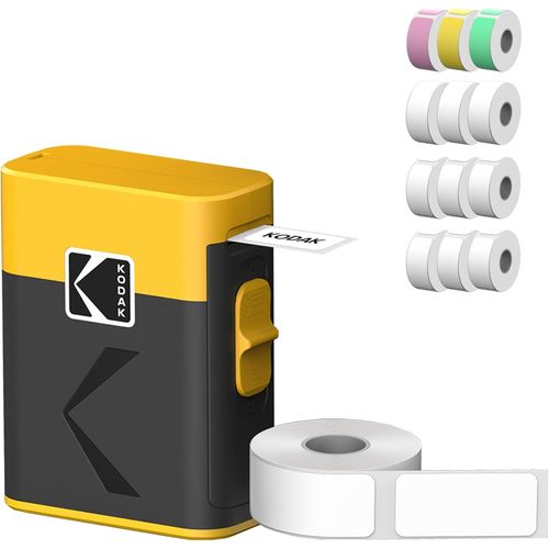 KODAK Memo Label ERA M50 - Imprimante d'tiquettes, Bluetooth, iOS/Android, 4 Couleurs de Papier Incluses, Design Compact