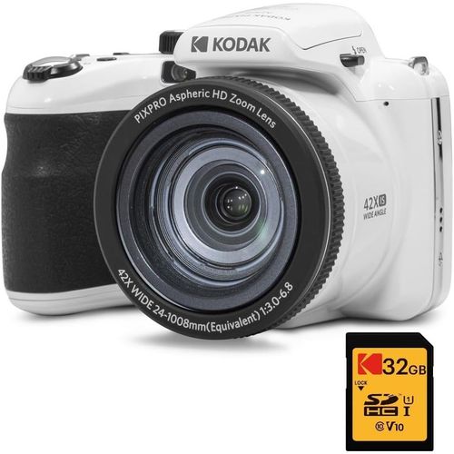 Kodak Pack Numrique Bridge Pixpro Astro Zoom Az425 + Carte Sdhc 32Gb - Appareil Photo 20 Mp, Zoom 42X, Grand Angle, cran Lcd 3
