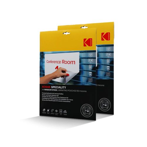 Kodak Pochettes De Plastification A4 Window Stick  Lot De 2 X 10 Feuilles (20 Total), 150 Microns, Auto-Adhsives, Format A4  Modle Kd-Lma4rw-Pk10c