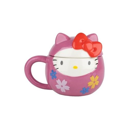 Konix Hello Kitty Mug 3d - Tasse En Cramique - 320 Ml - Motif Daruma - Rose