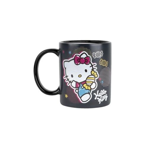 Konix Hello Kitty Mug Thermoractif - 320 Ml - Motif Bonbons - Noir