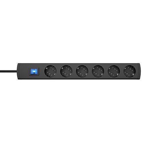 Kopp 234205019 Duoversal Plus Multiprise 6, Double Prises, Cble De 3 M, 3600 W/16 A, Multiprise Avec Interrupteur Et Contact De Protection Et Scurit Enfant, Noir