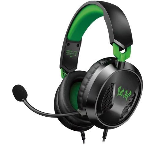 KOTION EACH G3100 Casque de jeu basse stro avec micro omnidirectionnel, longueur du cble : 1,7 m (noir + vert)