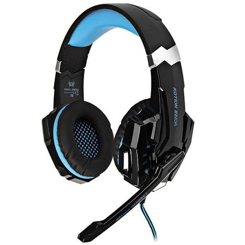 KOTION EACH G9000 Casque de jeu Gaming Casque 3.5mm PS4 avec micro LED Noir et bleu