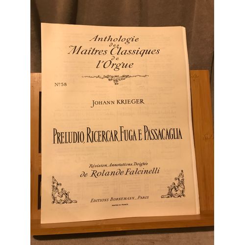 Krieger Preludio Ricercar Fuga Passaglia Partition Orgue Anthologie Bornemann Falcinelli