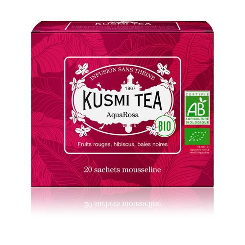 Kusmi Tea - Aquarosa - Infusion De Fruits Bio Hibiscus & Fruits Rouges- 20 Sachets