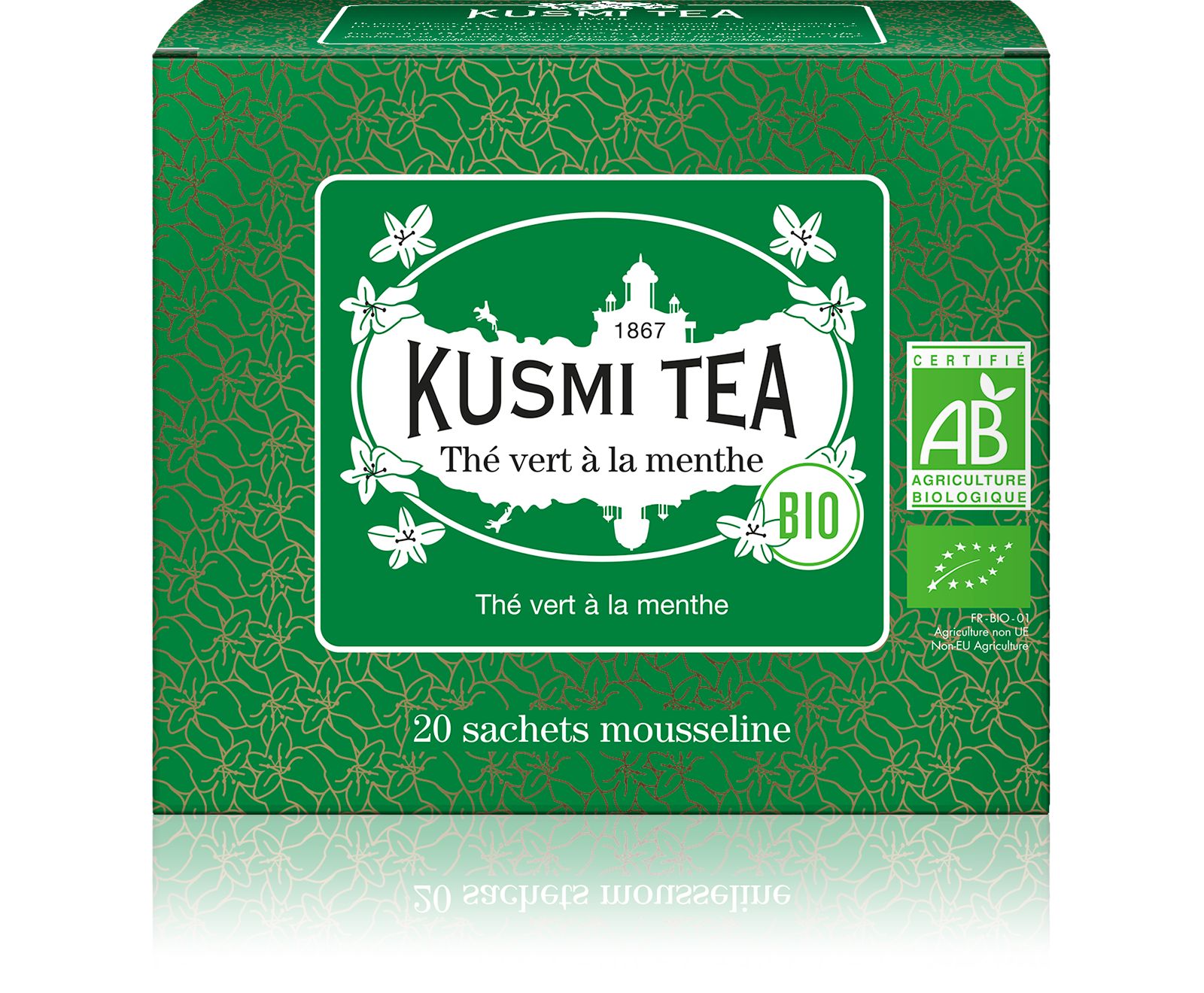 Kusmi Tea - Th Vert  La Menthe Bio - Bote De 20 Sachets