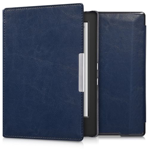 Kwmobile tui Compatible Avec Kobo Aura H2o Edition 1 - tui  Rabat Magntique Pour Tablette En Similicuir Bleu Fonc