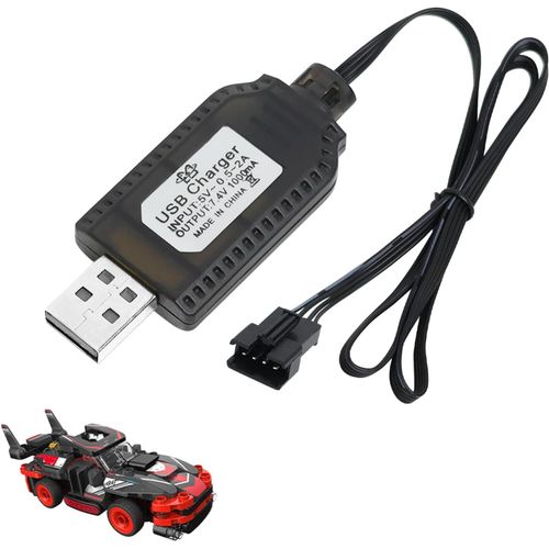 Kyaoayo-1 Pezzi 7.4v Usb Chargeur Cble Rc Universel Avec Connecteur Pour Batterie Lipo 2s Sm-4pin - Compatible Avec Voiture Rc, Bateau Rc, Drone Rc, Avions Rc Et Autres Jouets Tlcommands