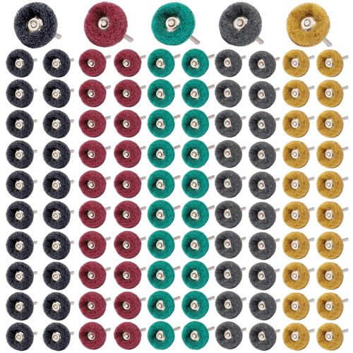 Kyaoayo-100 Pices Meules  Polir Kit, 25mm Accessoires Dremel Polis Abrasif Grain 80/150/240/400/600 Pour Outils Rotatifs Dremel Pour Polir Bijoux Bois