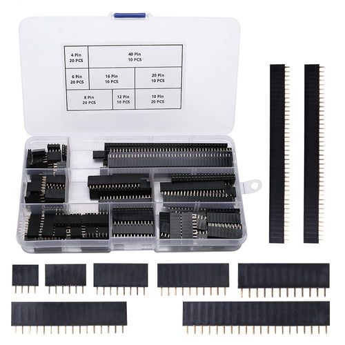 KYAOAYO-120 Pices 2.54Mm Pcb Carte Femelle Broche Connecteur Socket Connecteur Bande Kit, Femelle Pin Header Socket Connecteur Bande, Pour Arduino Empilable Shield (4/6/8/10/12/16/20/40 Pin)