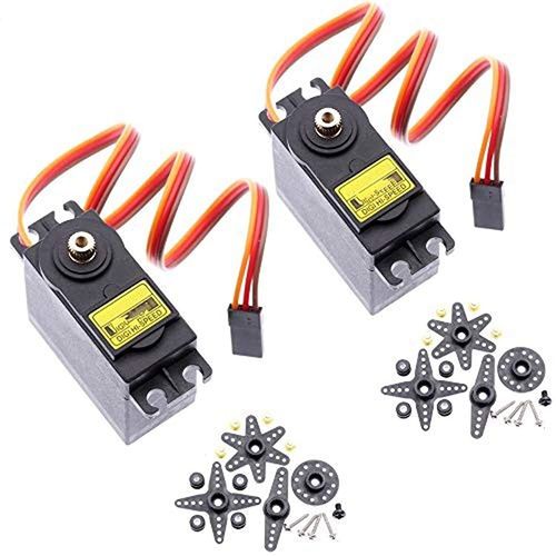 KYAOAYO-2 Pcs Servo Analogique Engrenage En Servo 20Kg Couple  Haute Vitesse Servomoteur Numrique Pour Voiture Intelligente Robot Bateau Rc Hlicoptre (Angle De Contrle 180)