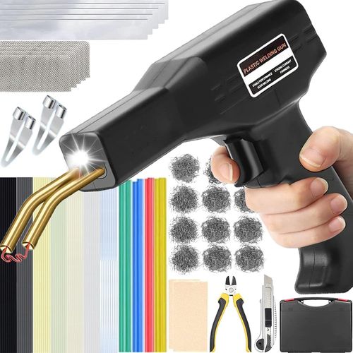 Kyaoayo-220w Soudure Plastique, Kit Reparation Souder Plastique Avec 800pcs Agrafeuse Chaud, Soudage Plastique Machine Pour Rparation De Pare-Chocs De Voiture, Avec 56pcs Btons Soudage2 Grattoi (N
