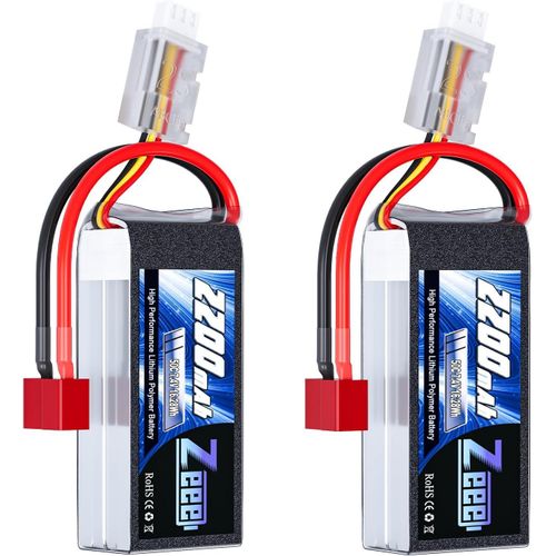 KYAOAYO-2S Lipo Batterie 50C 2200Mah 7.4V Batterie Courte Avec Prise Deans T Pour 1/16 Slash Rc Voiture Rc Camion Rc Hlicoptre Avion Quadcopter Drone Rc Bateau Modles De Course (2 Packs)